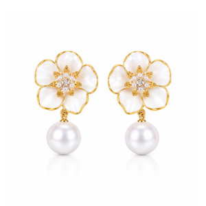 Flora Pearl Drop Earrings