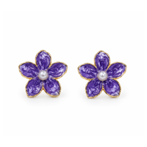 Violette Enamel Flower Studs
