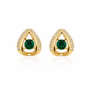 Emerald Halo Teardrop Studs