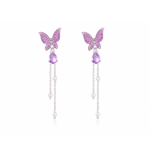 Amethyst Papillon Fringe Drops