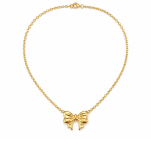 Coquette Bow & Heart Drop Necklace