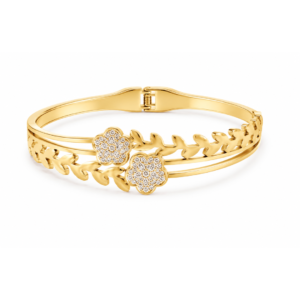 Laurel Blossom Pavé Crystal Bangle