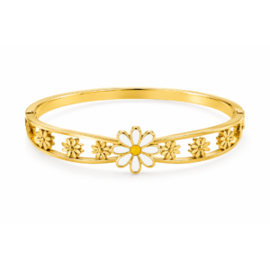 Meadow Daisy Enamel Openwork Bangle