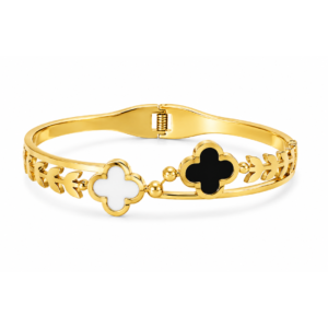 Dual Clover Laurel Split Bangle