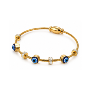 Nazar Cable Evil Eye & Crystal Bangle