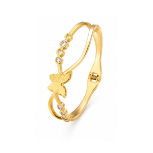Mariposa Frosted Butterfly Crystal Wave Bangle