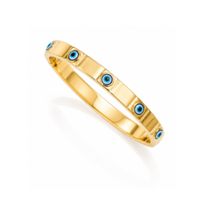 Aegis Recessed Evil Eye Gold Bangle